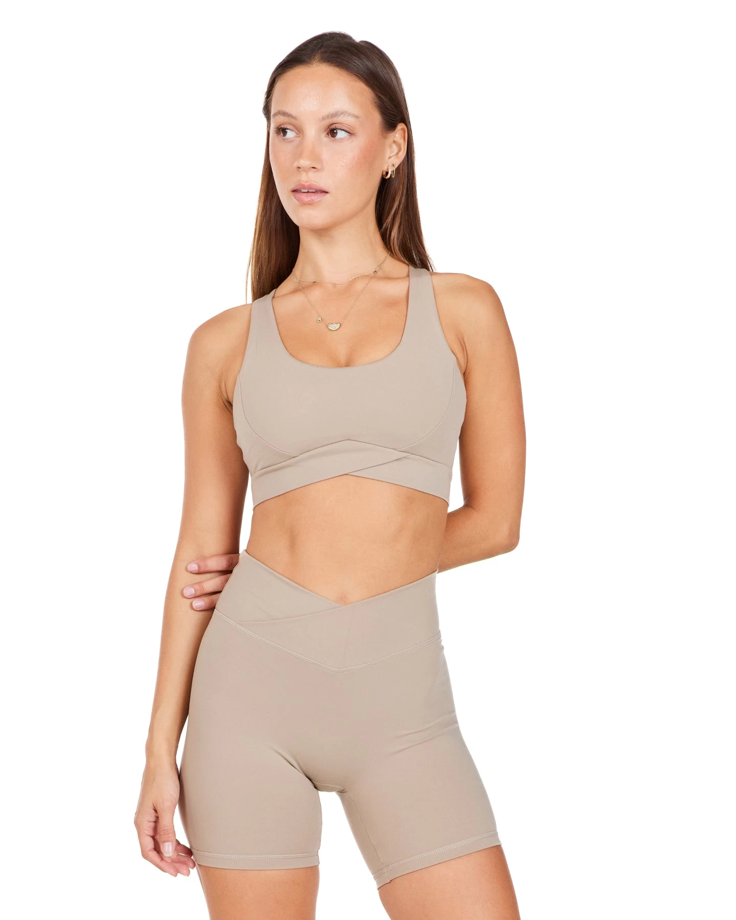 Elite Eleven Cross Over Sports Bra - Vintage Khaki 3 Elite Eleven Cross Over Sports Bra - Vintage Khaki - Image 3