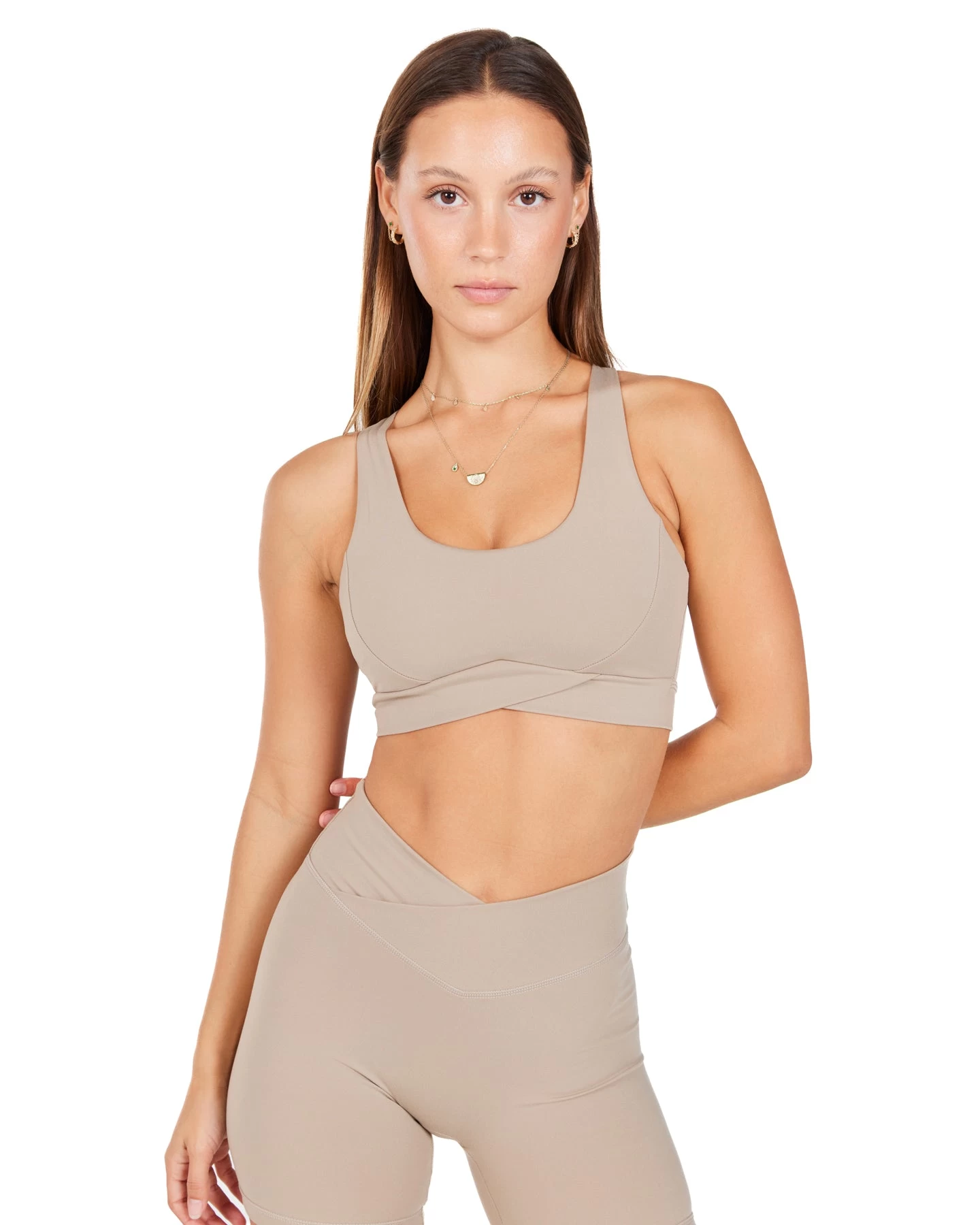 Elite Eleven Cross Over Sports Bra - Vintage Khaki 1 Elite Eleven Cross Over Sports Bra - Vintage Khaki