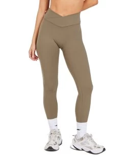 Elite Eleven Cross Over Leggings - Dusty Khaki