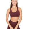 Elite Eleven Cross Over Sports Bra - Decadent Chocolate