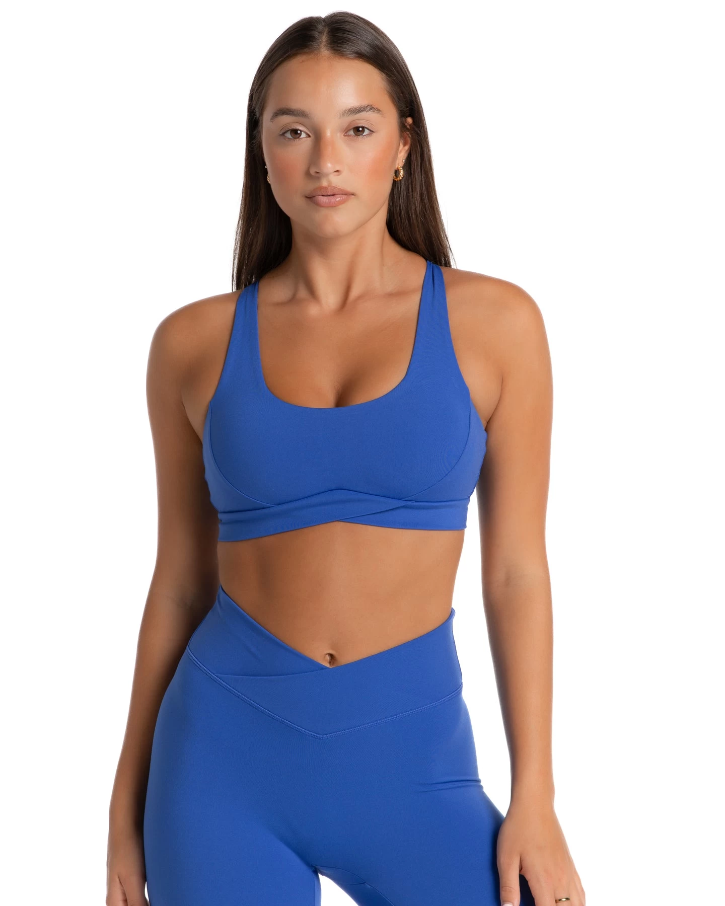 Elite Eleven Cross Over Sports Bra - Electric Blue 1 Elite Eleven Cross Over Sports Bra - Electric Blue