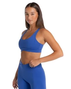 Elite Eleven Cross Over Sports Bra - Electric Blue 7 Elite Eleven Cross Over Sports Bra - Electric Blue -Fit Style Shop summer.ee .2 54